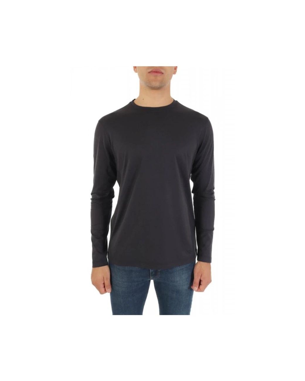 Emporio Armani Black Long Sleeve T-Shirts for men