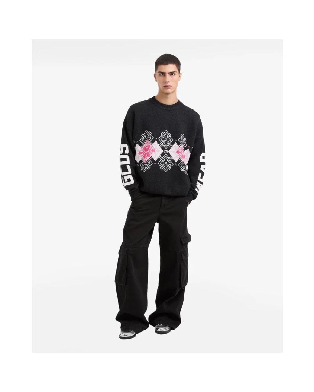 Gcds Black Round-Neck Knitwear