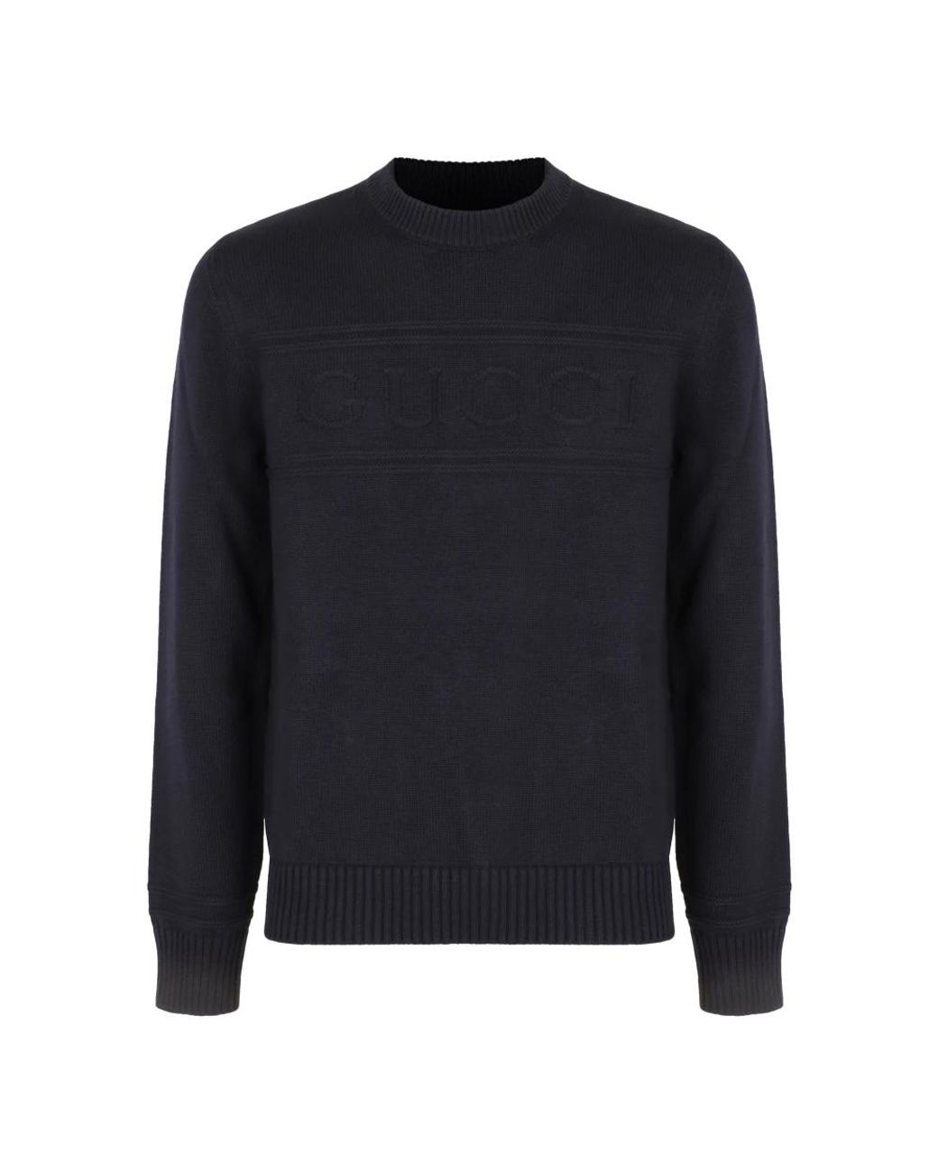 Gucci Blue Round-Neck Knitwear for men