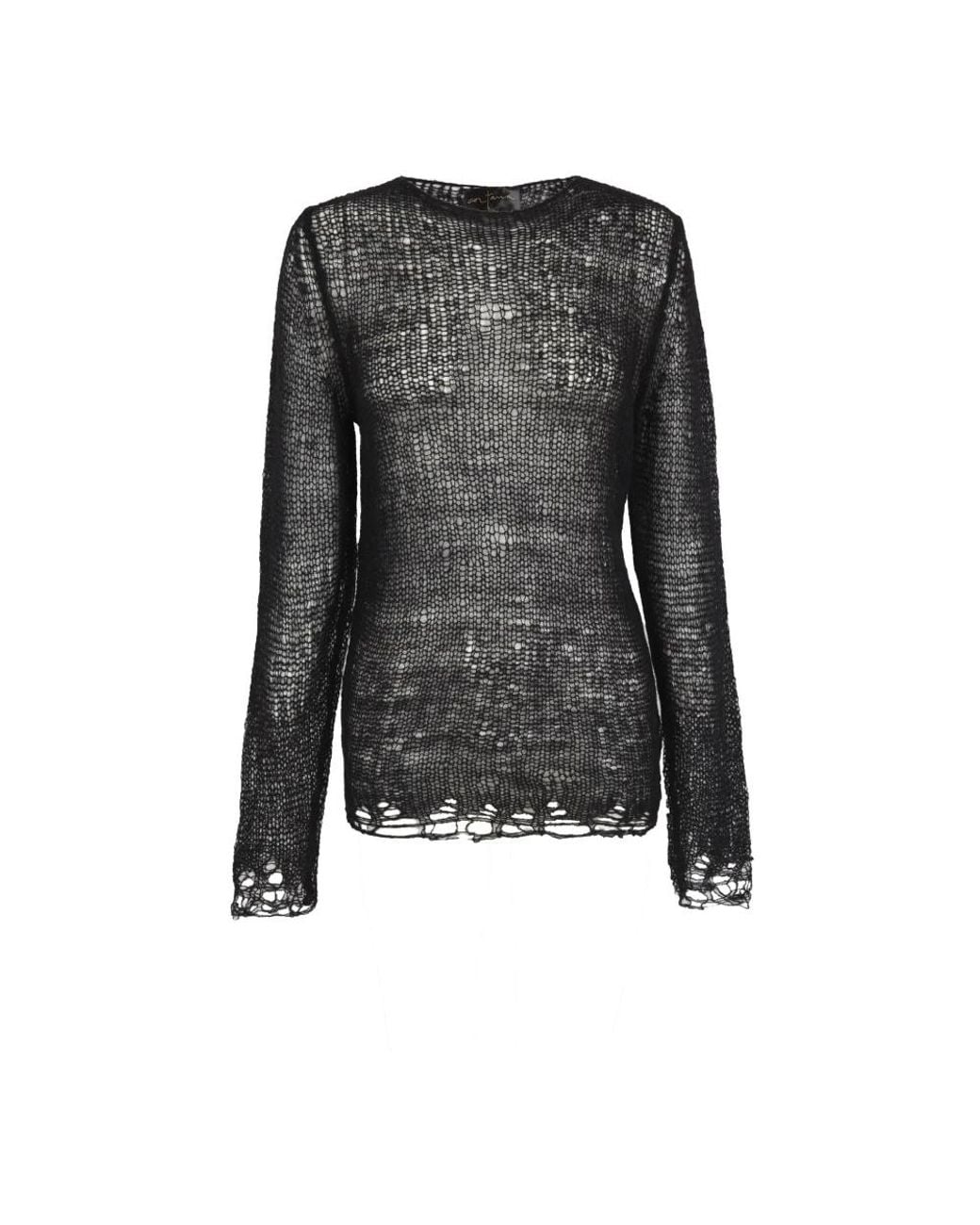 Cortana Black Round-Neck Knitwear
