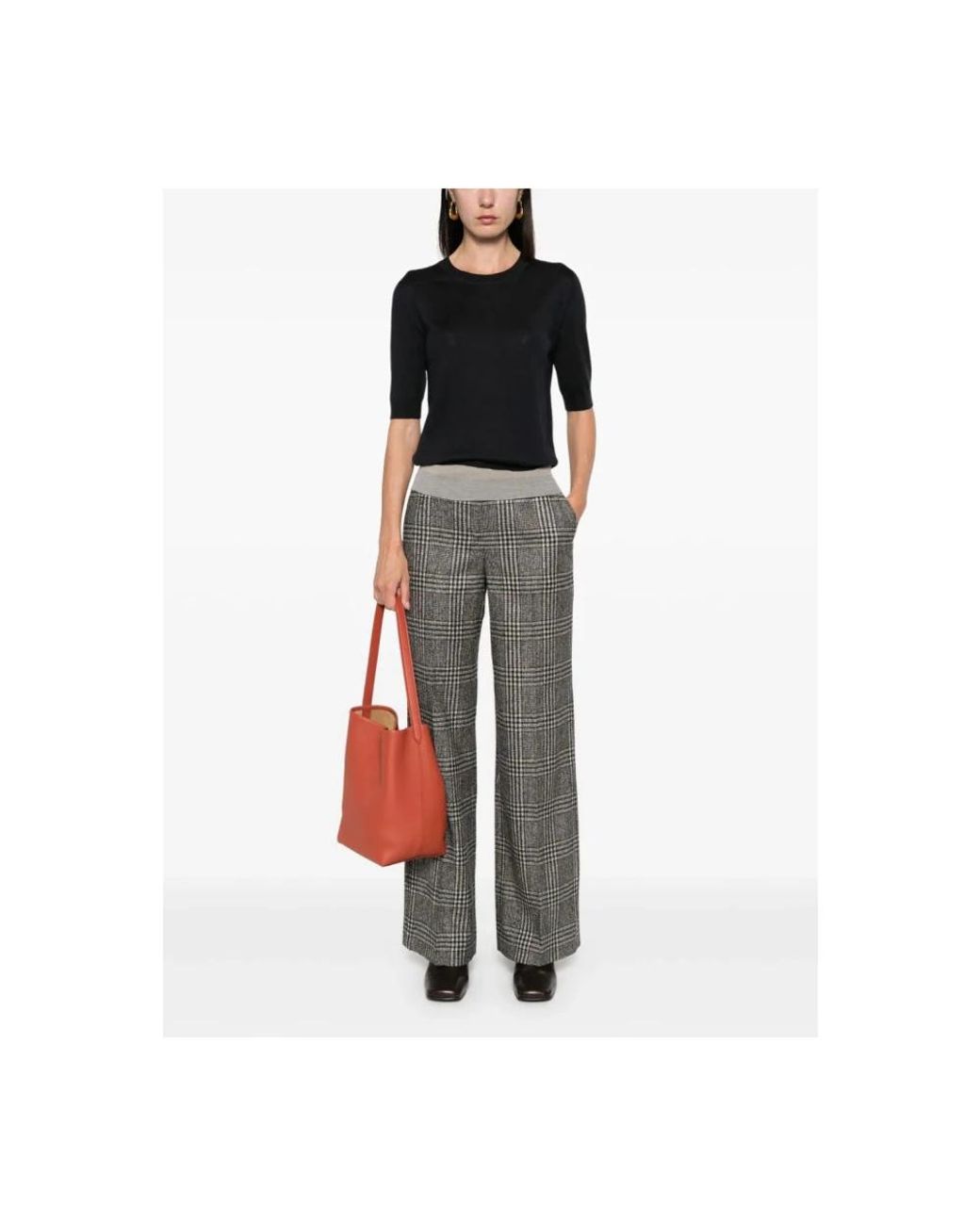 Lorena Antoniazzi Gray Wide Trousers