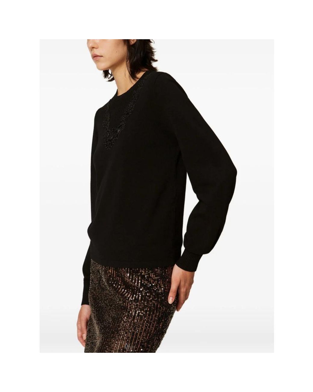 Twinset Black Round-Neck Knitwear