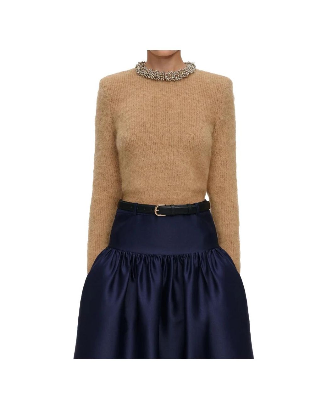 Self-Portrait Blue Round-Neck Knitwear