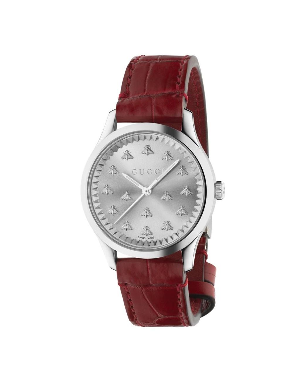 Gucci Red G-timeless Watch With Bees