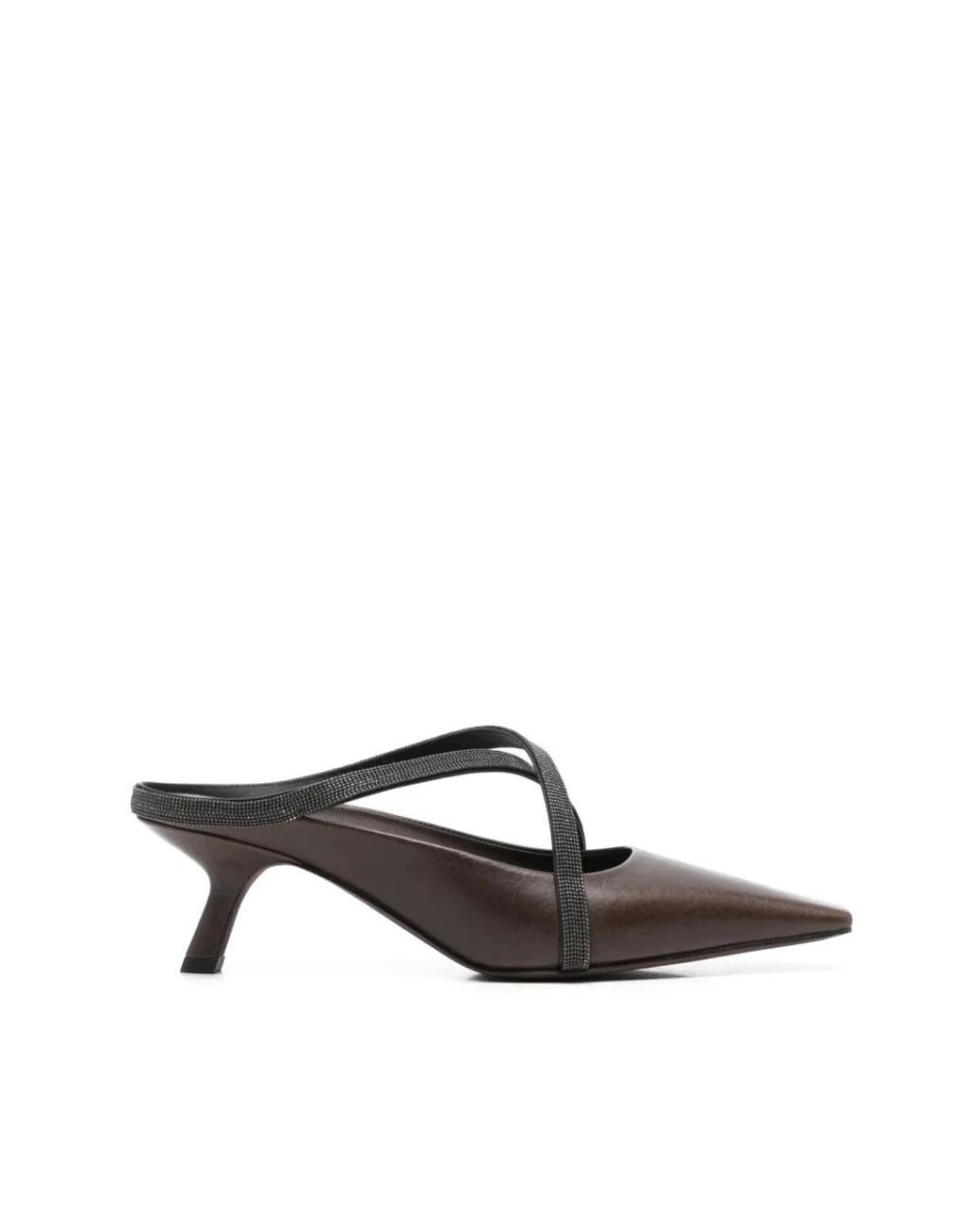 Brunello Cucinelli Brown Heeled Mules
