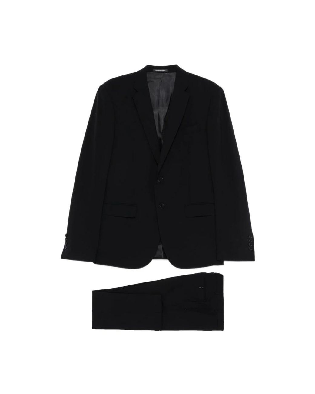 Emporio Armani Wollen Single-Breasted Pak in het Black voor heren