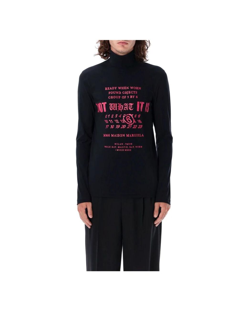 MM6 by Maison Martin Margiela Schwarzes high neck top slim fit in 