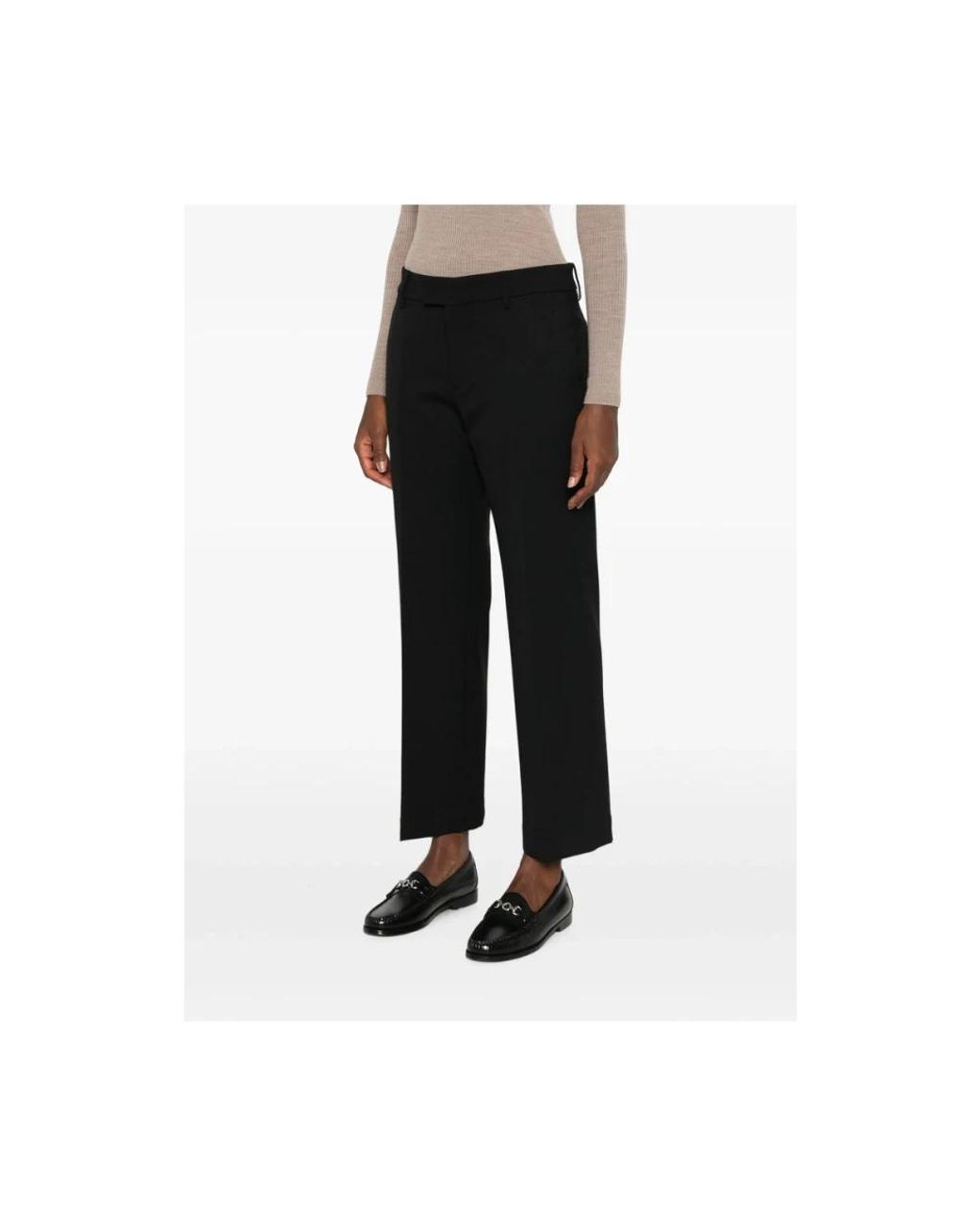 Berwich Black Straight Trousers