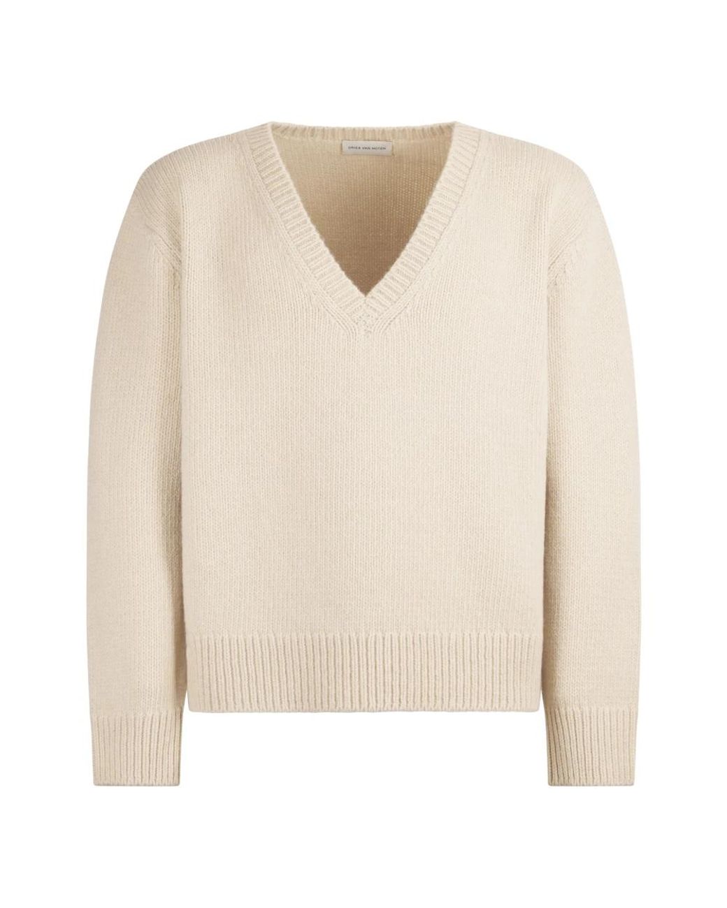 Dries Van Noten White V-Neck Knitwear for men