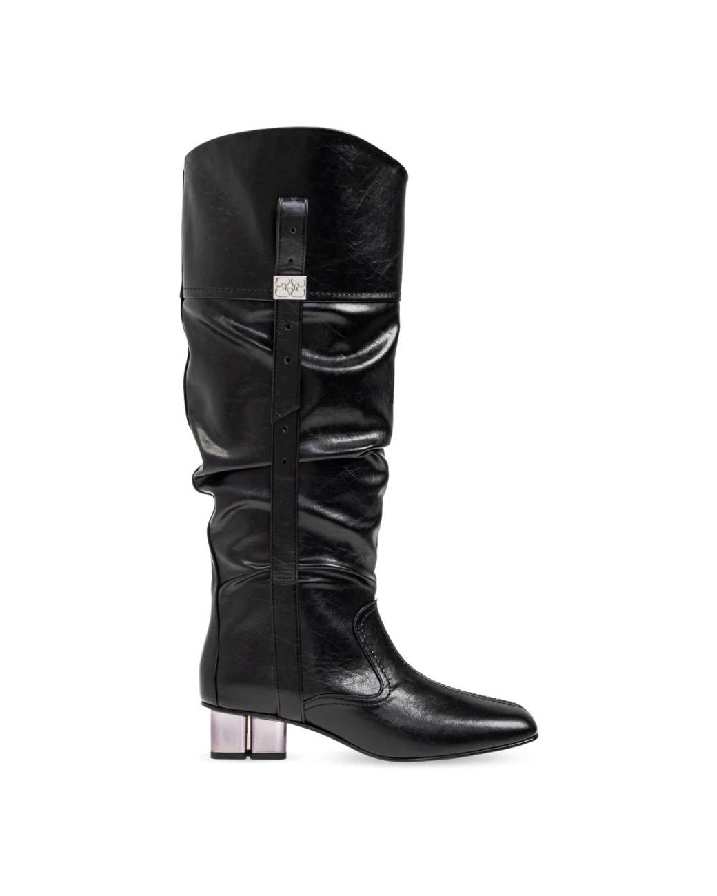 Ganni Black Heeled Boots 'Slouchy'