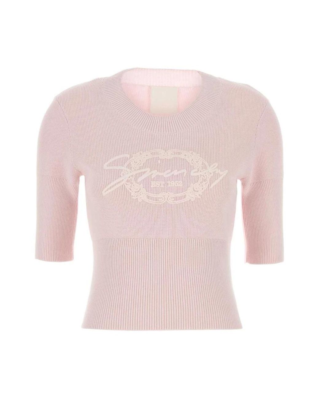 Givenchy Truien & Vesten ,Roze ,Katoen Poederroze Top Met Ronde Hals in het Pink