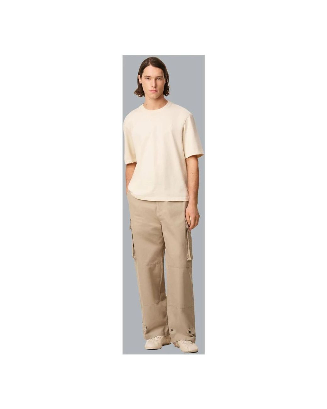 AMI Natural Straight Trousers for men
