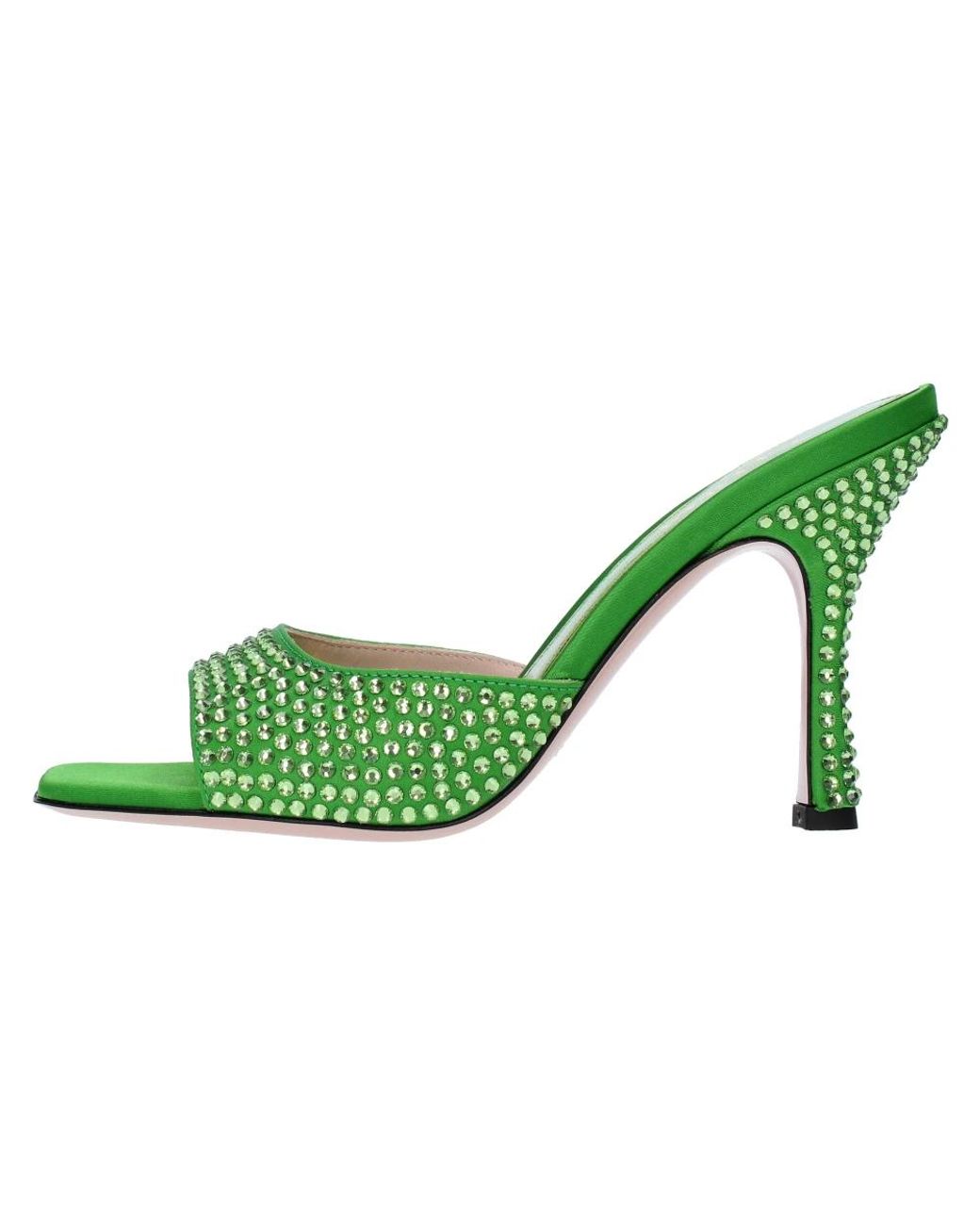 Gedebe Schoenen ,Groen ,Satijn Sandalen Groen in het Green