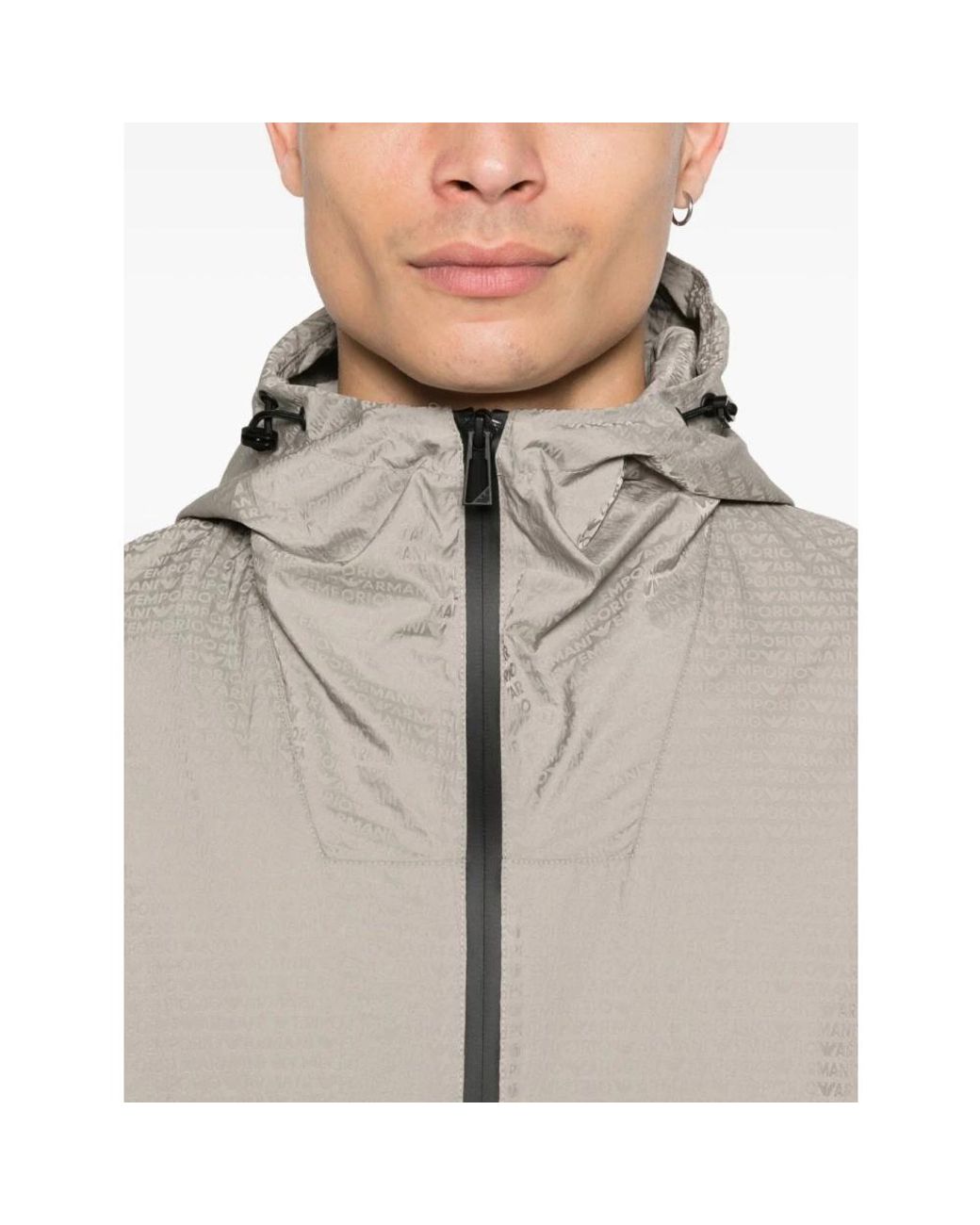 Emporio Armani Gray Rain Jackets for men