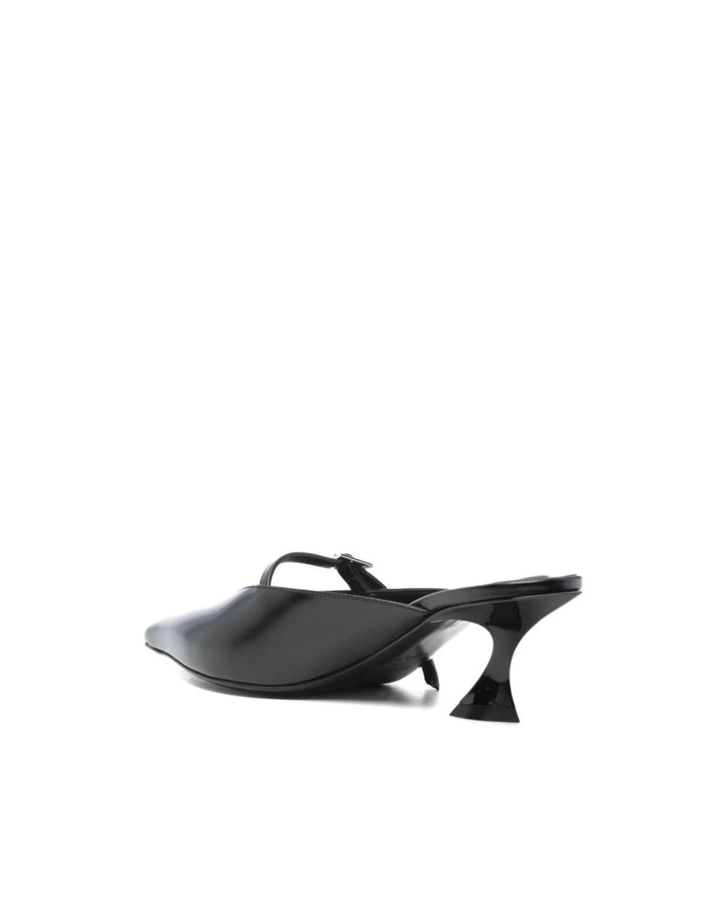 Mugler Black Heeled Mules