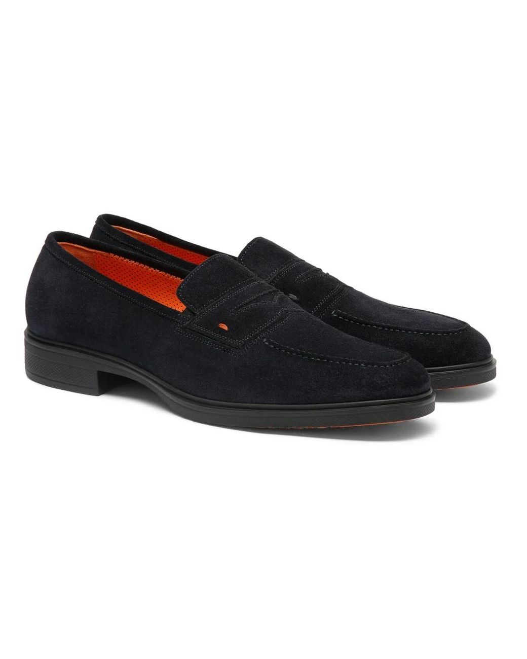 Santoni Black Loafers for men