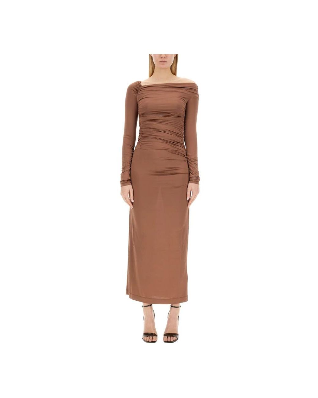 Maxi Dresses Helmut Lang en coloris Brown