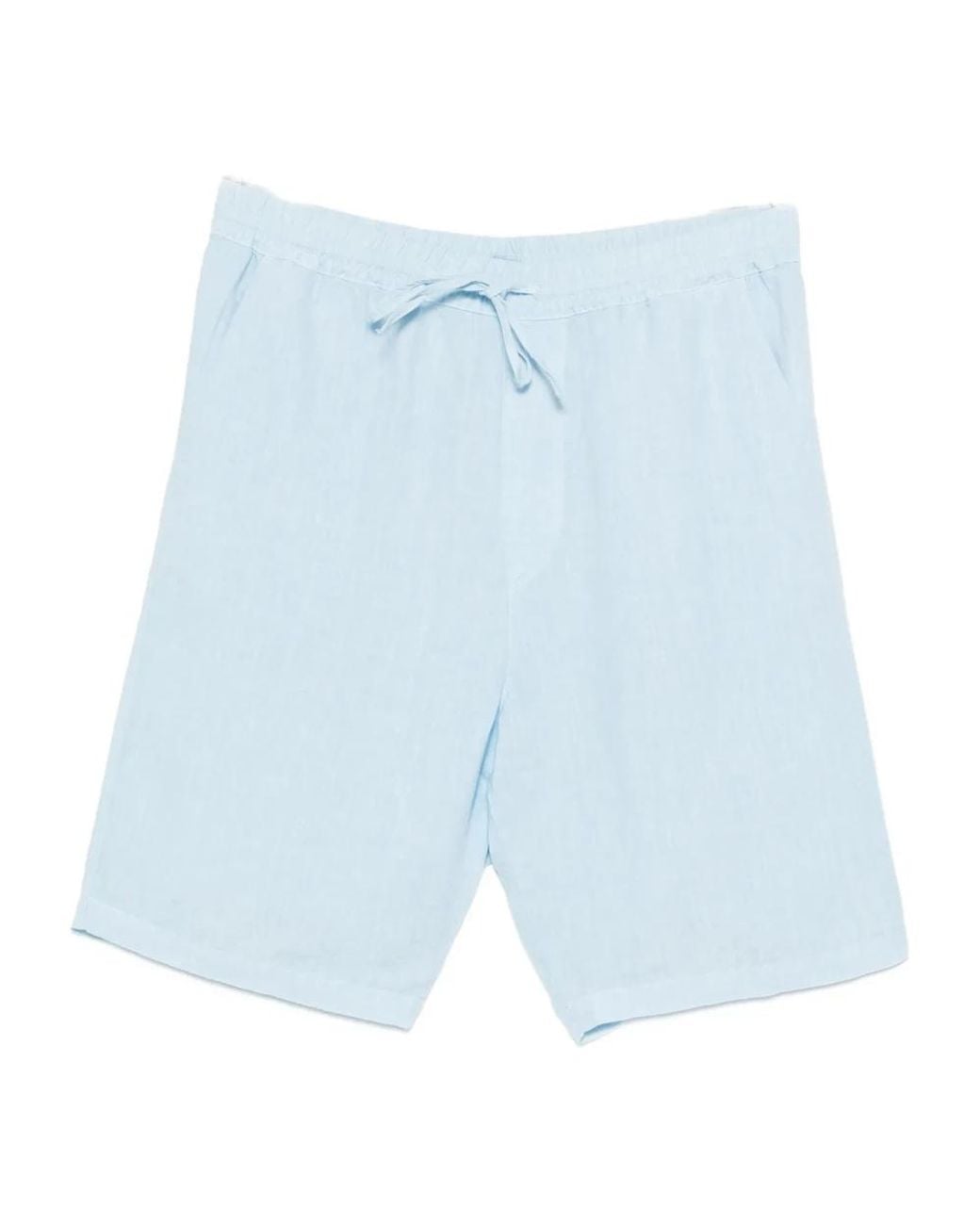 120% Lino Blue Casual Shorts for men