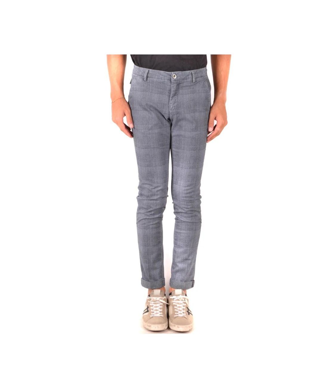 Mason's Gray Slim-Fit Trousers for men