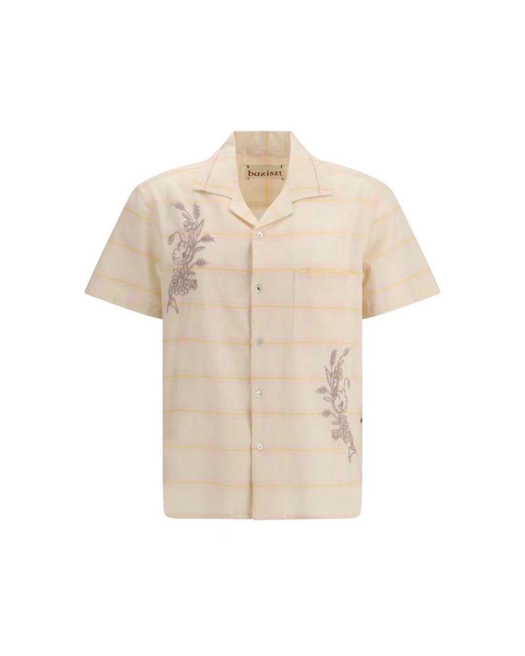 BAZISZT Natural Short Sleeve Shirts for men