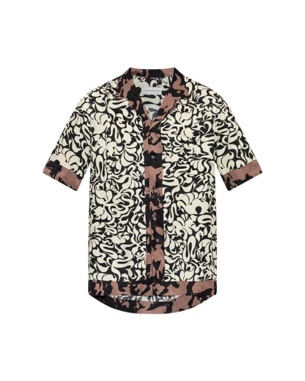 Dries Van Noten Black Short Sleeve Shirts for men