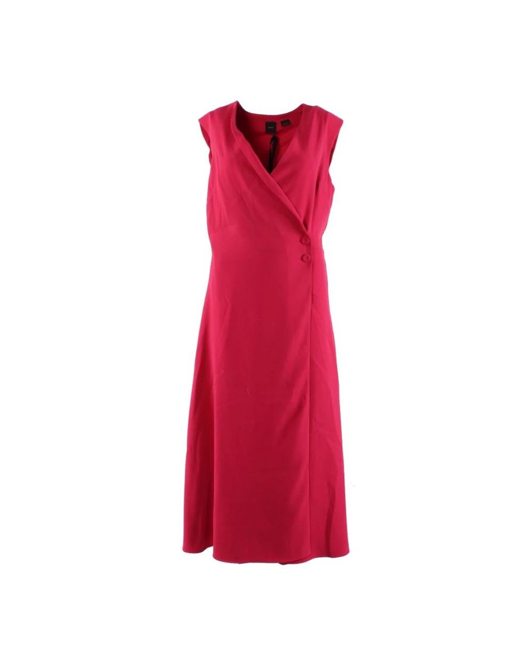 Pinko Kleedjes ,Roze ,Polyester Midi Jurk in het Red