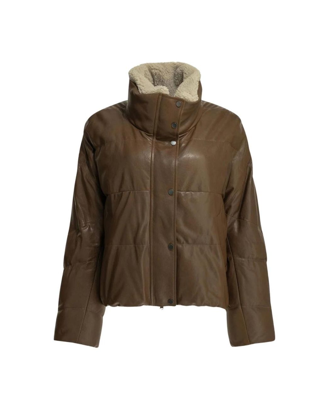 Leather Jackets Brunello Cucinelli en coloris Green