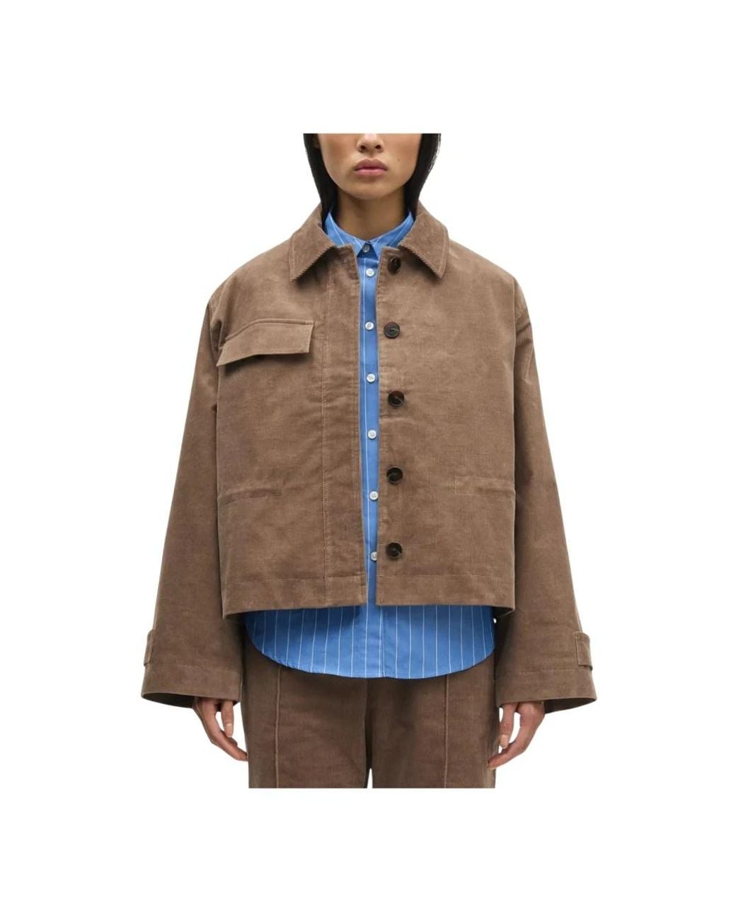 Samsøe & Samsøe Jassen ,Bruin ,Katoen Salixa Jacket in het Brown