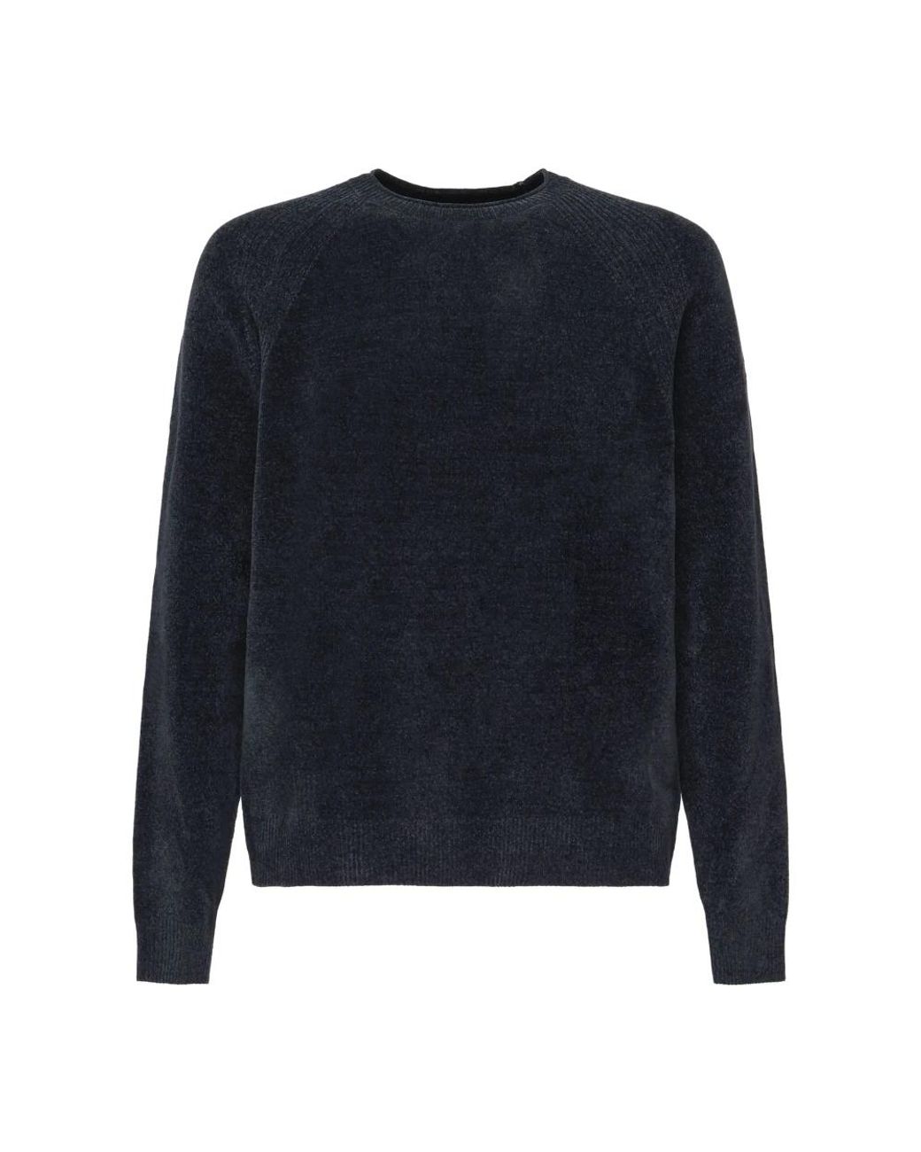 Rrd Blauer Samt Rundstrick Pullover in Blue für Herren