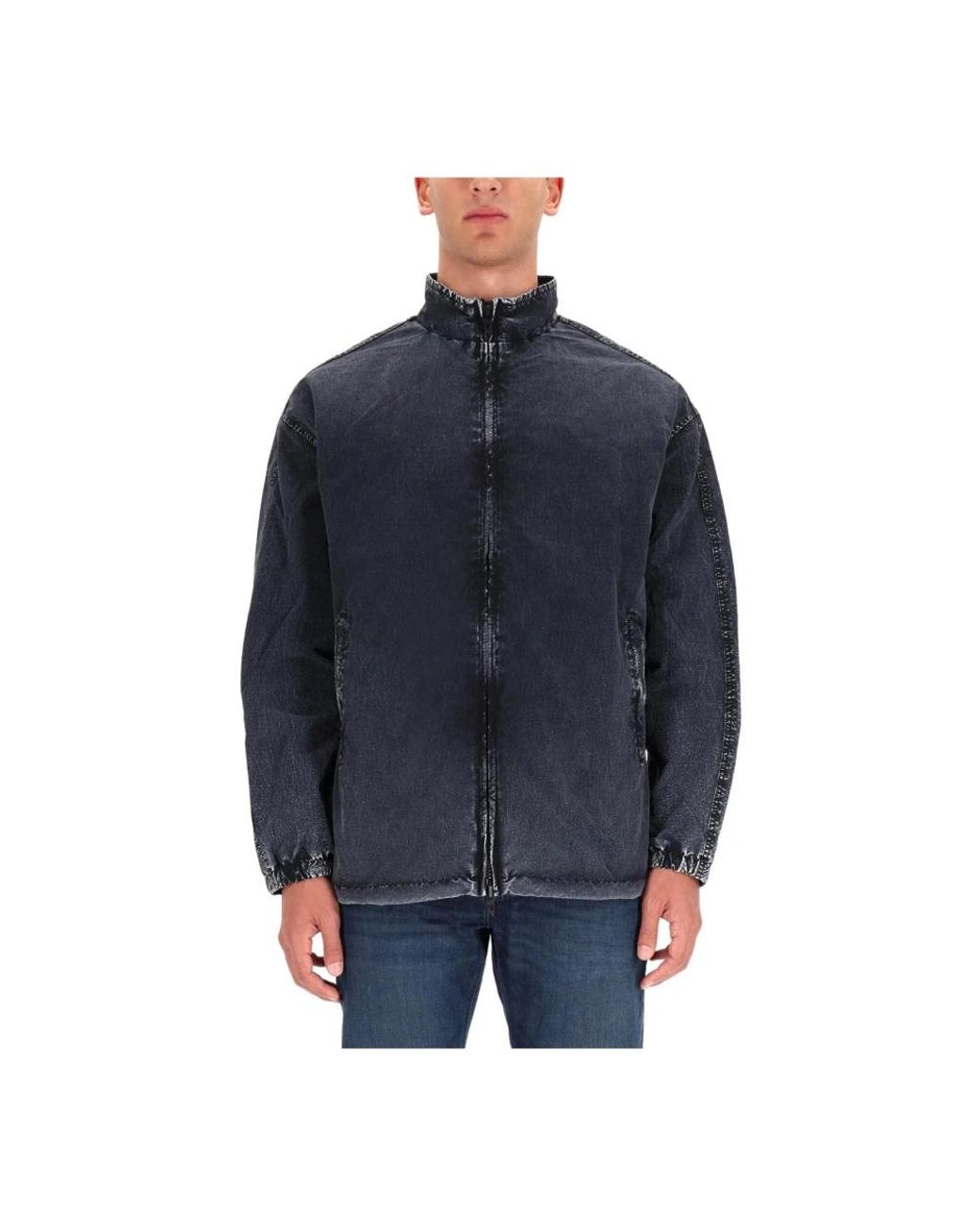 DIESEL Blue Denim Jackets for men