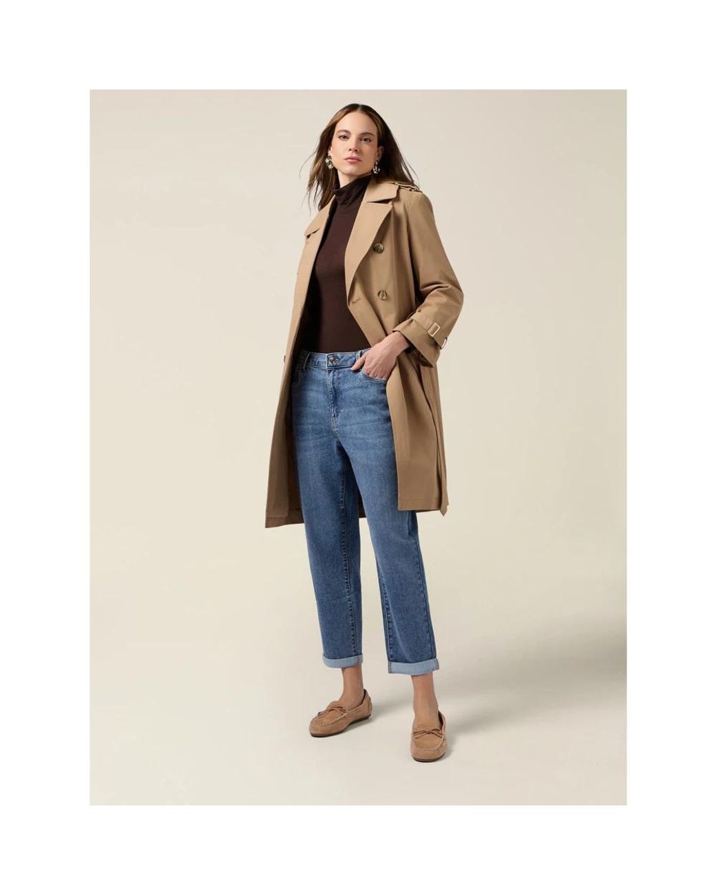 Cropped Jeans di Oltre in Blue