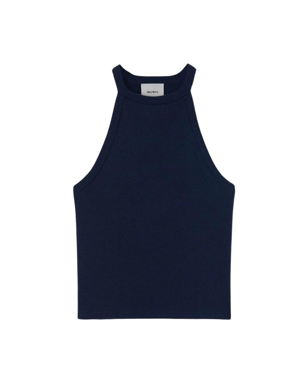 Sleeveless Tops Halfboy de color Blue