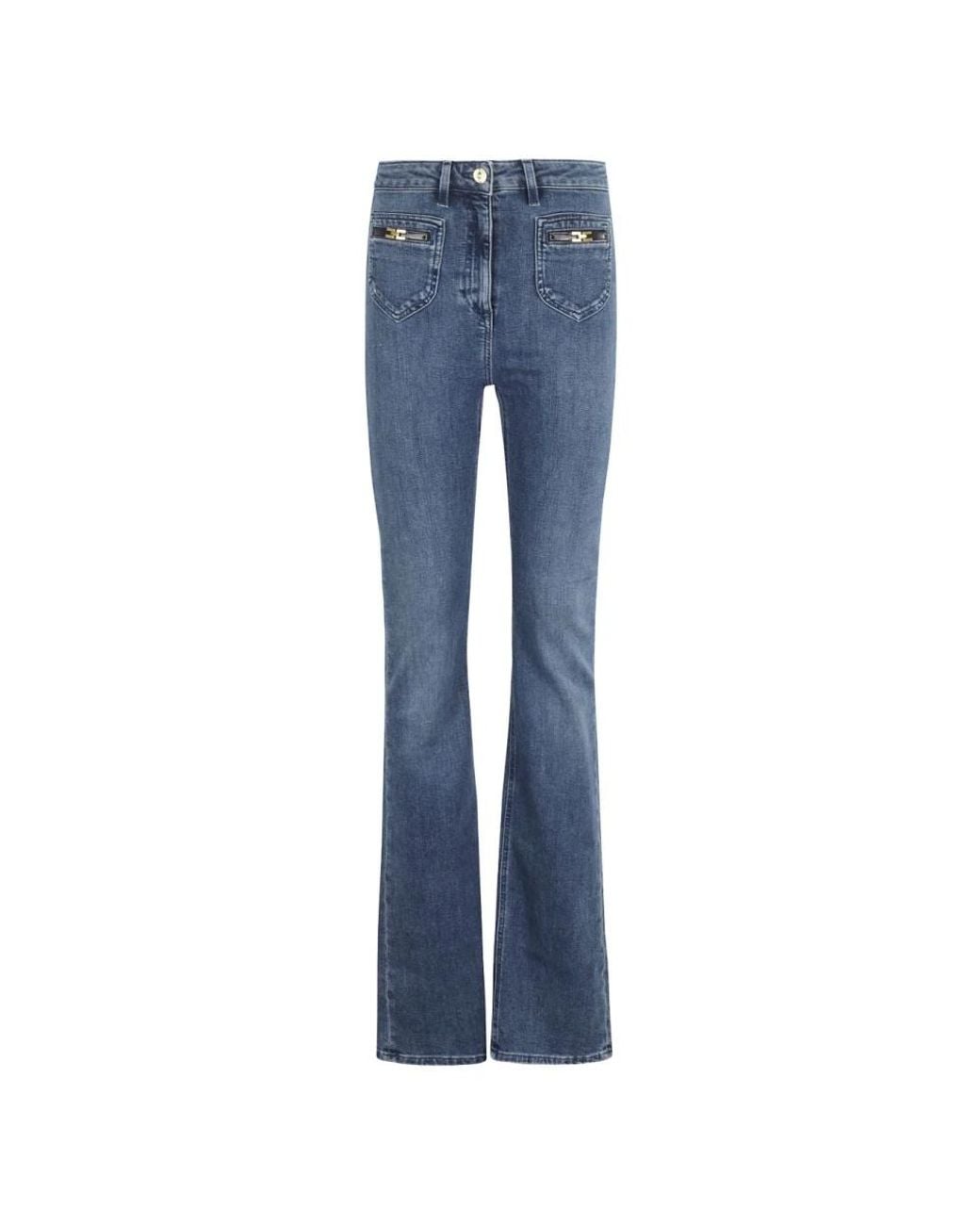 Elisabetta Franchi Blue Bootcut Jeans