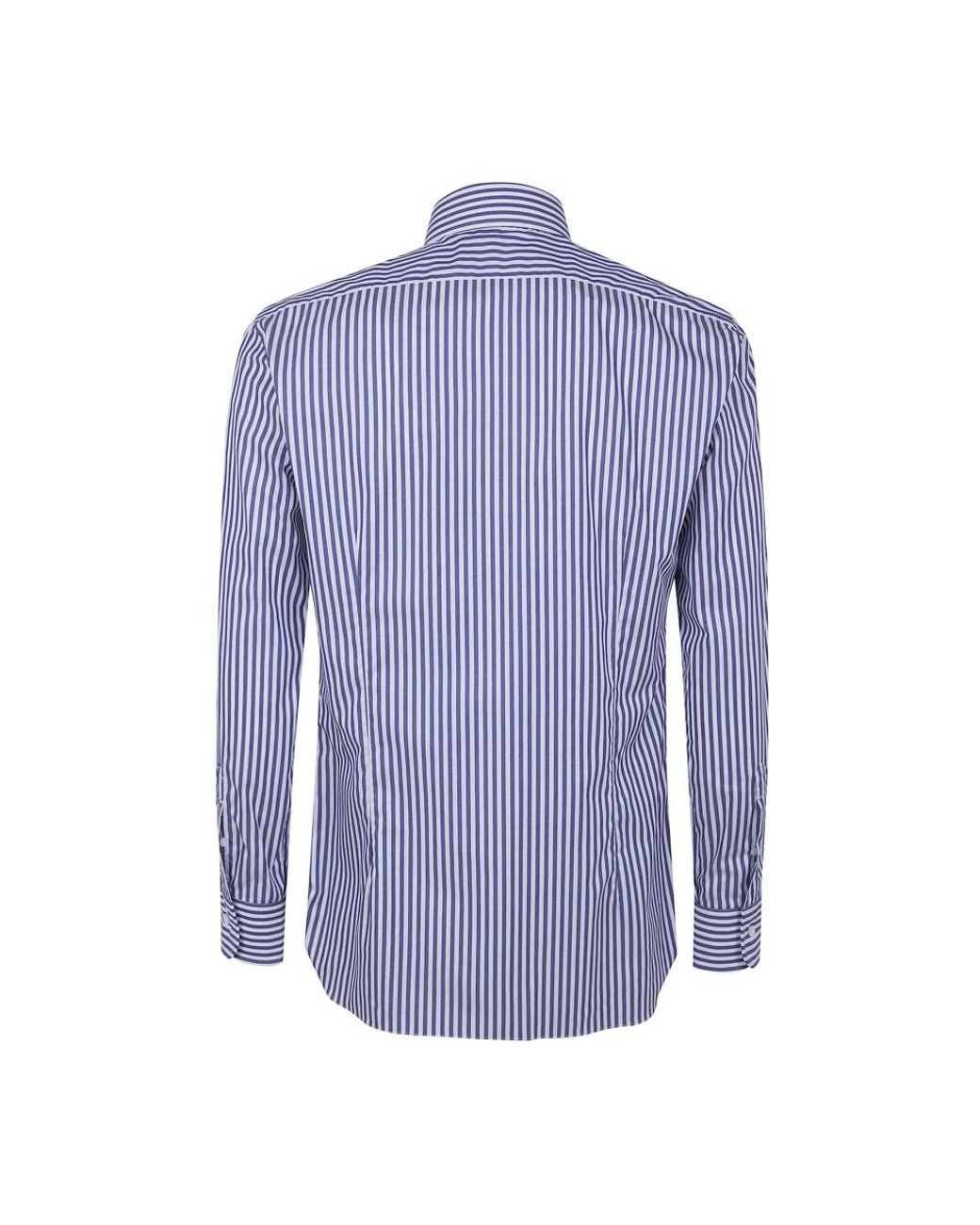 Barba Napoli Blue Casual Shirts for men