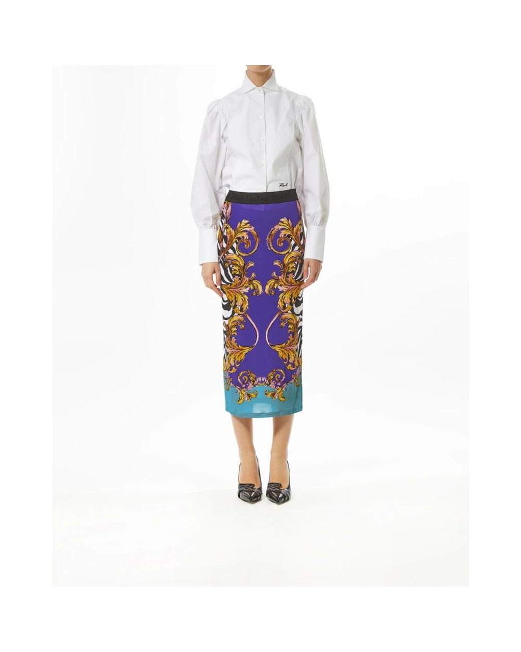 Versace Jeans Couture Blue Midi Skirts