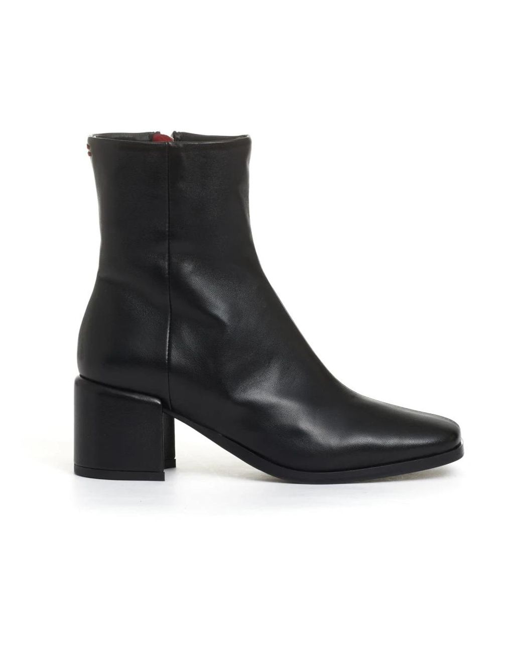 Halmanera Schoenen ,Zwart ,Leer Zwarte Leren Enkellaars Met Hak Van 60 Mm in het Black