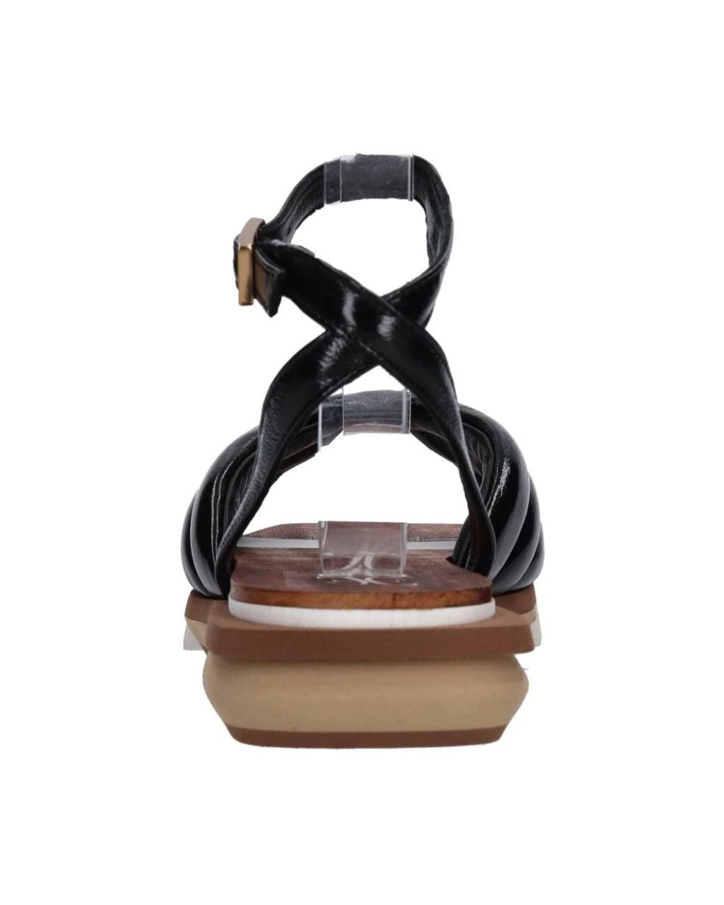 Fabi Black Flat Sandals