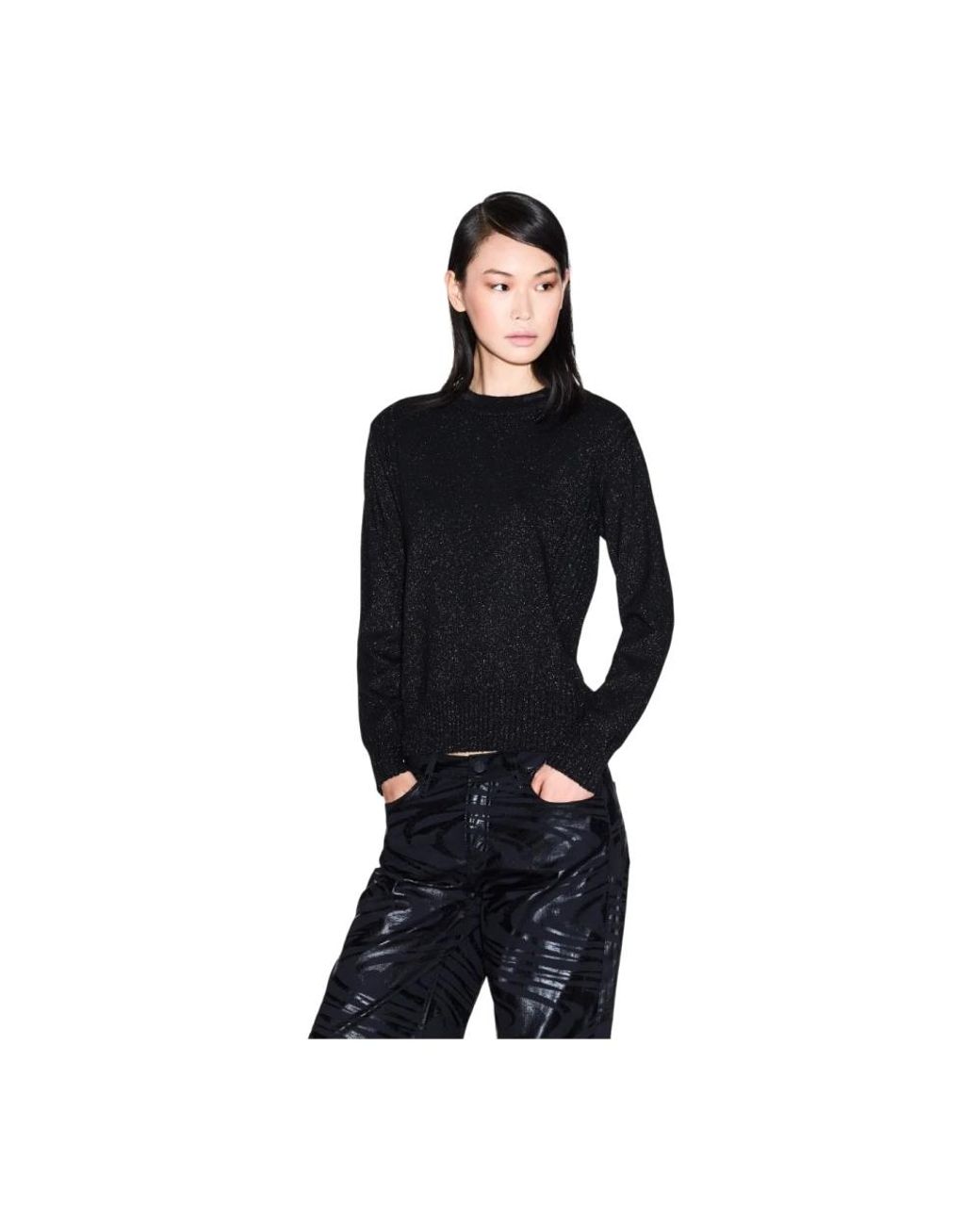 ARMANI EXCHANGE Blue Round-Neck Knitwear