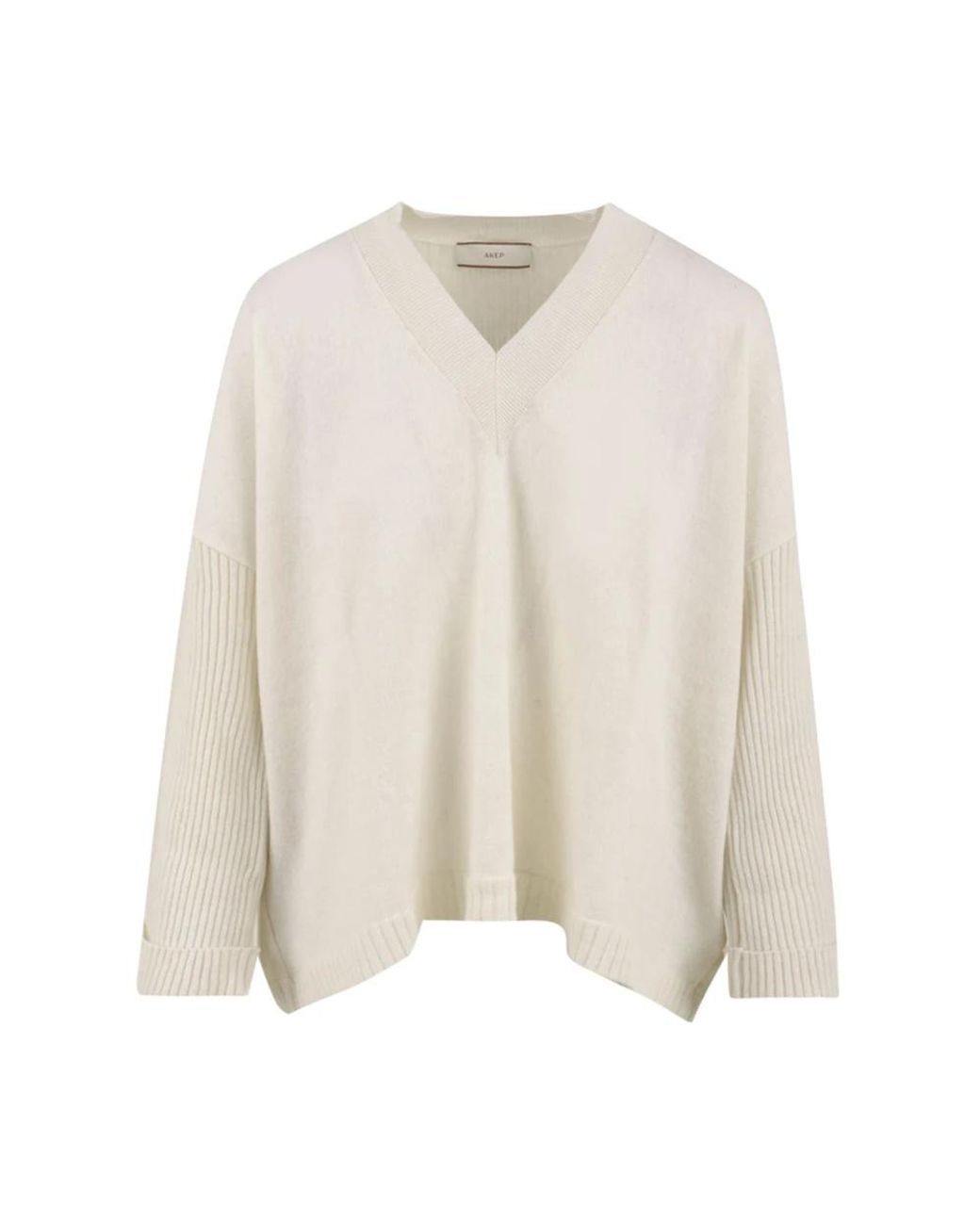 Akep Truien & Vesten ,Wol V-Hals Oversized Trui in het White