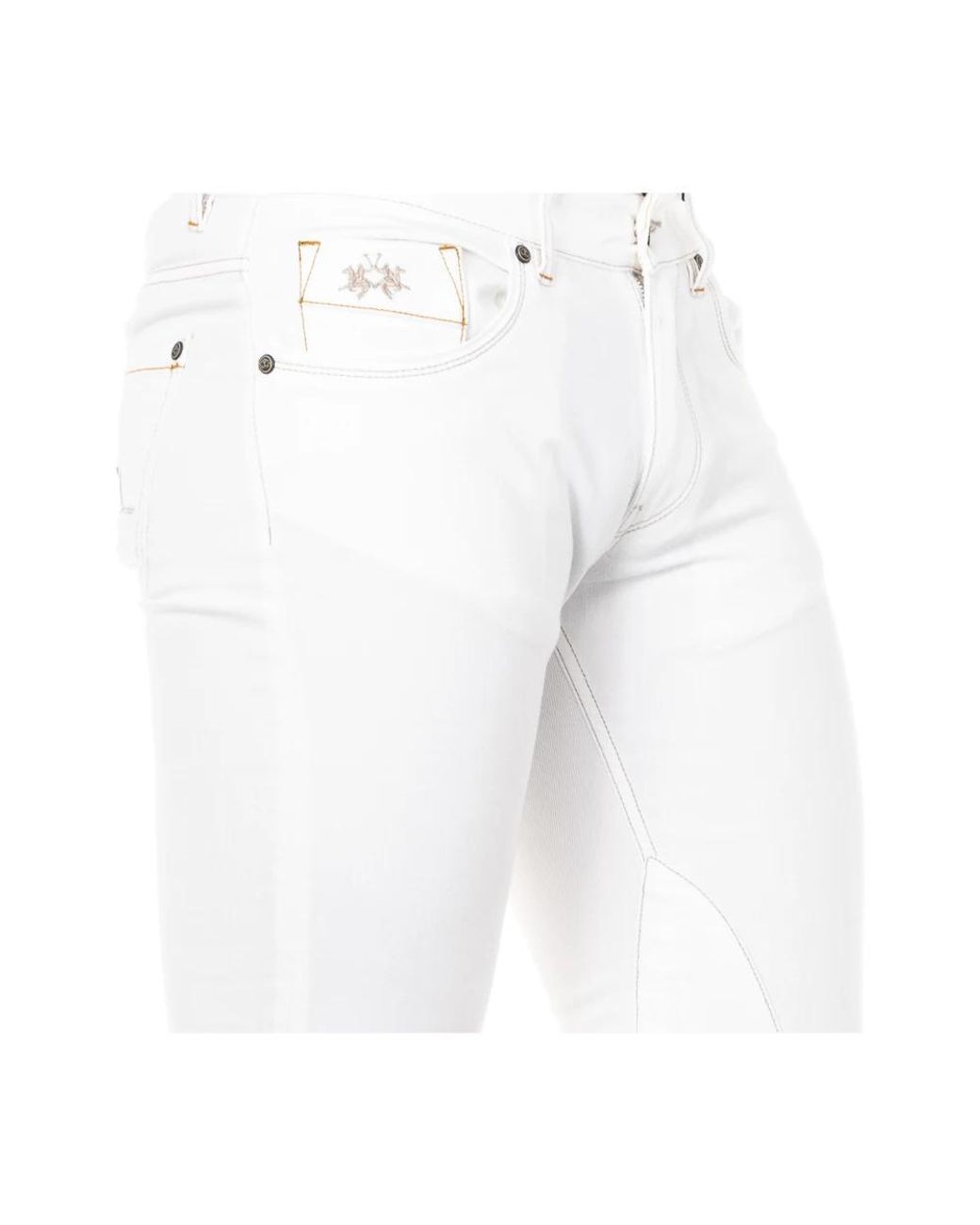 La Martina White Slim-Fit Jeans for men