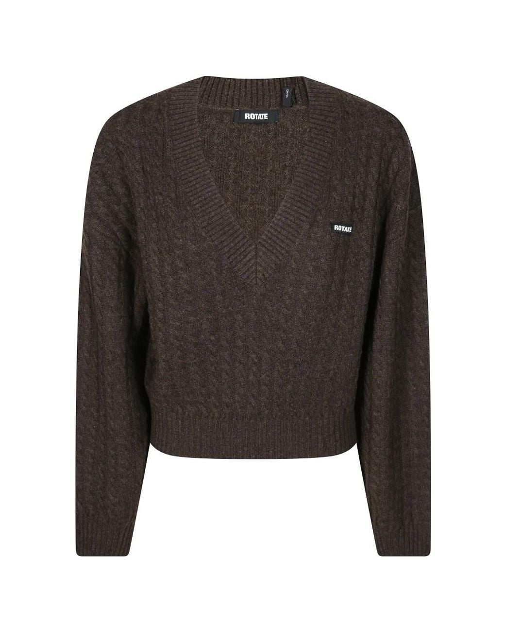 ROTATE BIRGER CHRISTENSEN Gray V-Neck Knitwear
