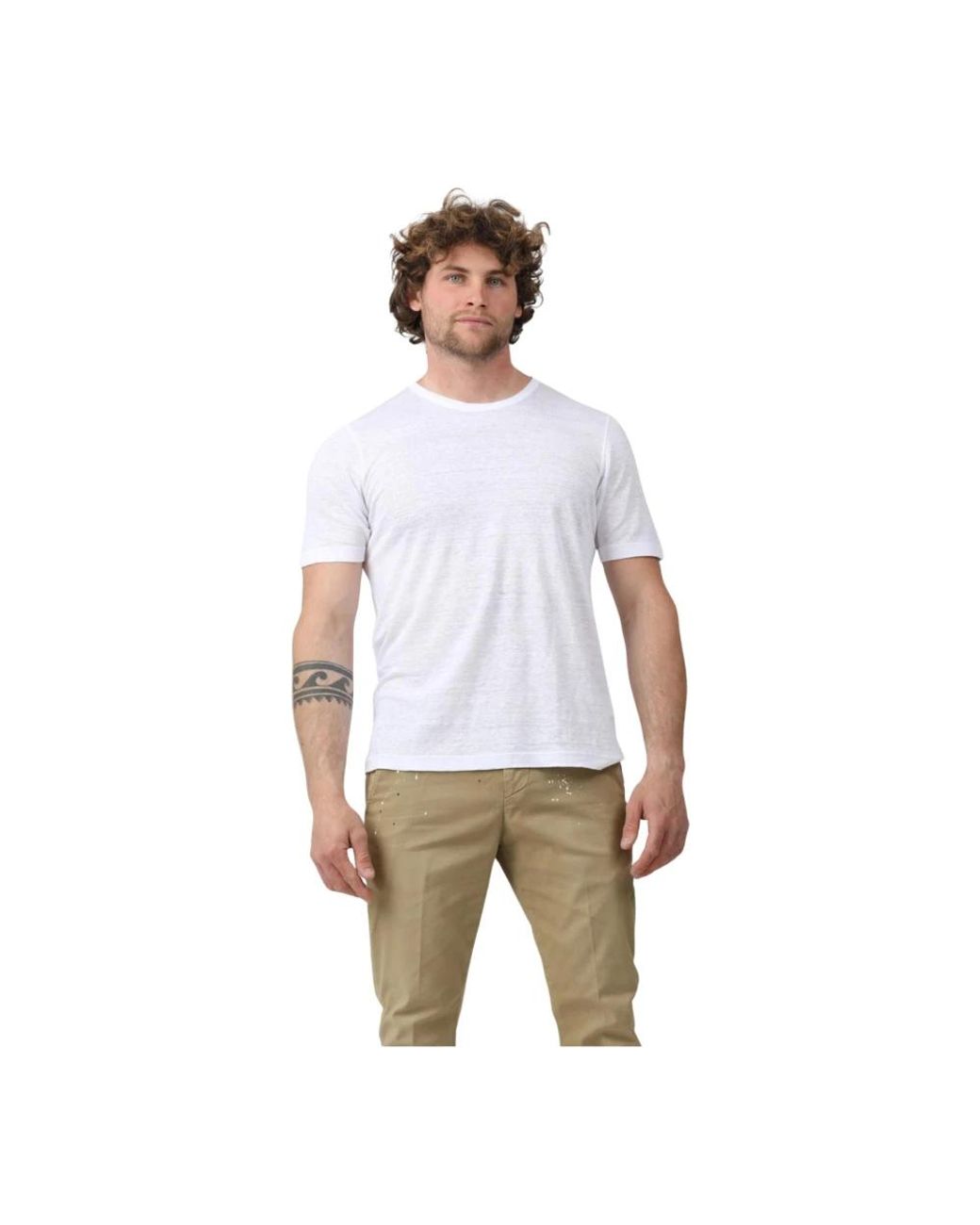 Gran Sasso Tops ,Wit ,Ronde Hals T-Shirt in het Gray voor heren