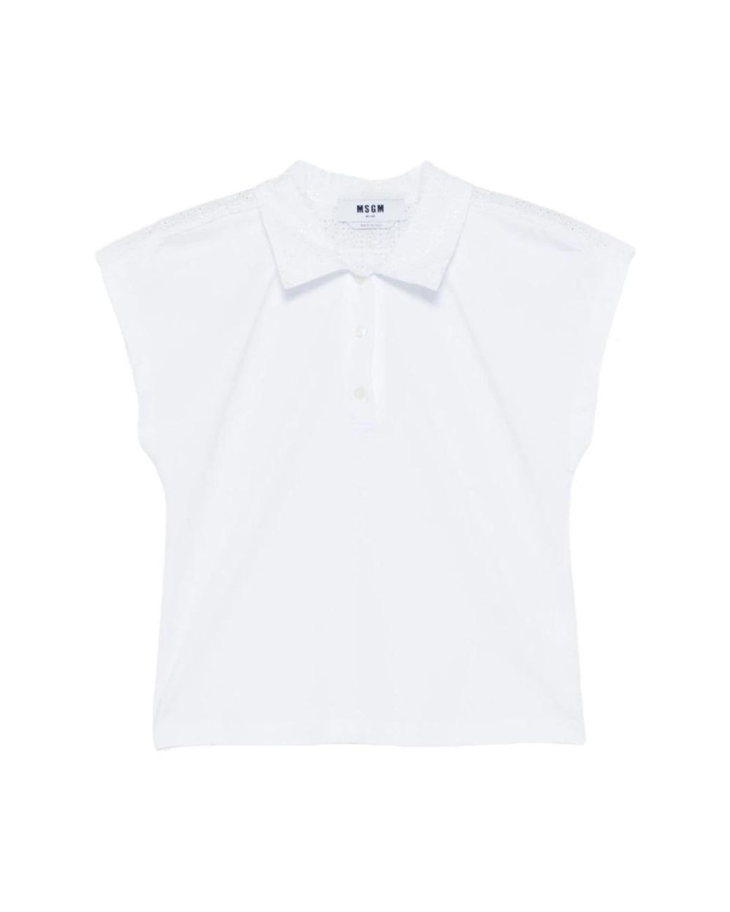 MSGM White Polo Shirts