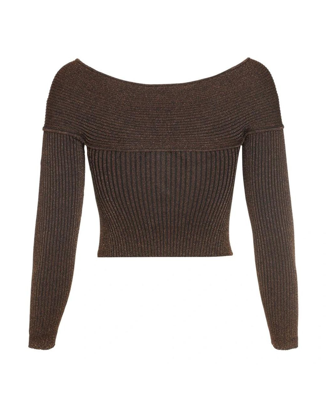 Self-Portrait Brown Round-Neck Knitwear
