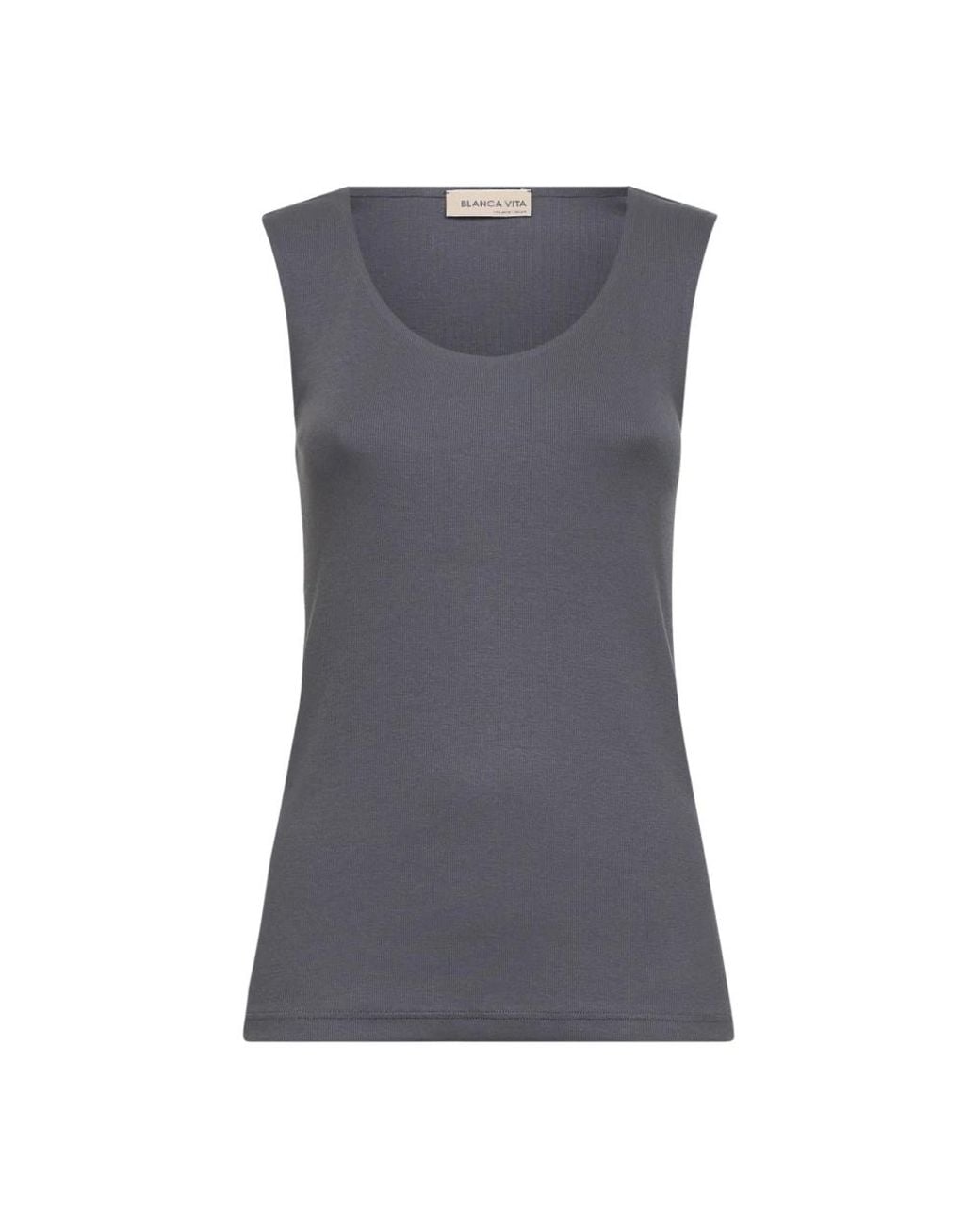 Blanca Vita Gray Sleeveless Tops