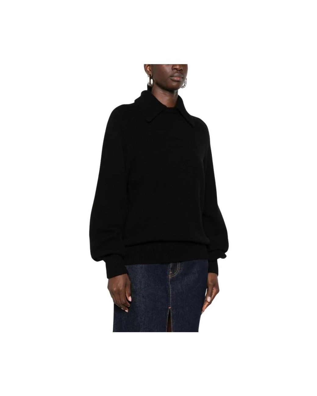 Khaite Black Round-Neck Knitwear