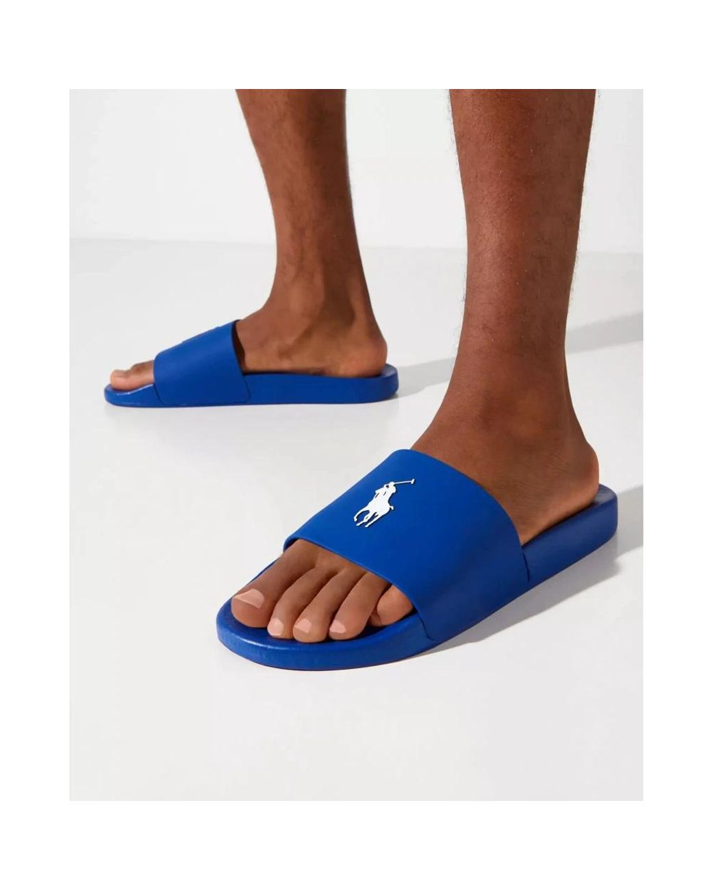 Ralph Lauren Blue Sliders for men