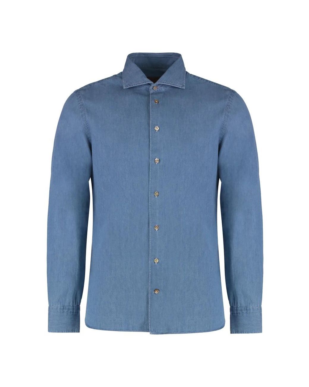 Borriello Denim Overhemd in het Blue voor heren