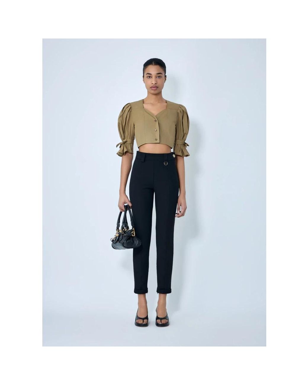 Cropped Trousers Chloé de color Blue