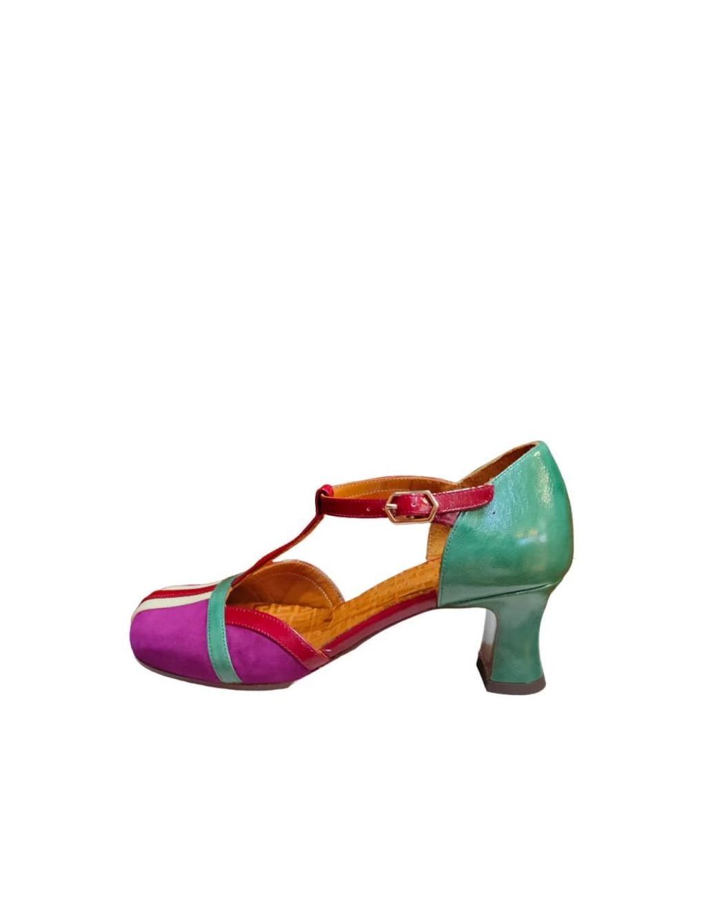 Chie Mihara Schoenen ,Veelkleurig ,Leer Paarse Lakleren Mary Jane Schoenen in het Pink